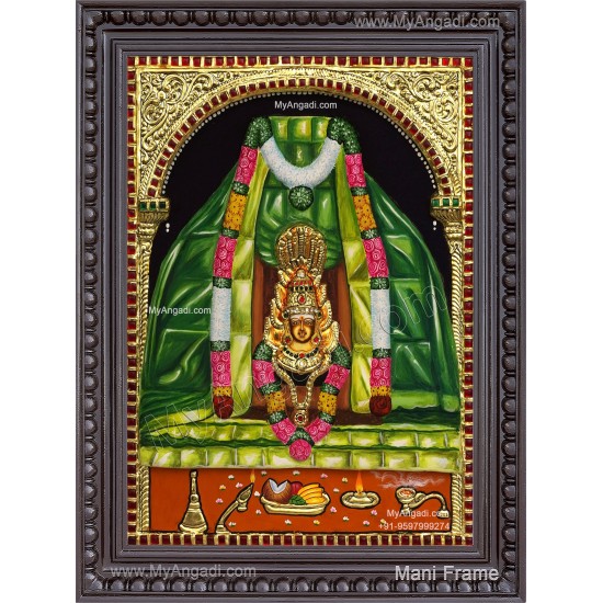Aliya Ilangai Amman 3D Tanjore Painting