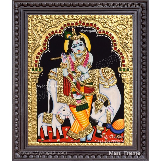 Cow Krishna Tanjore Painting