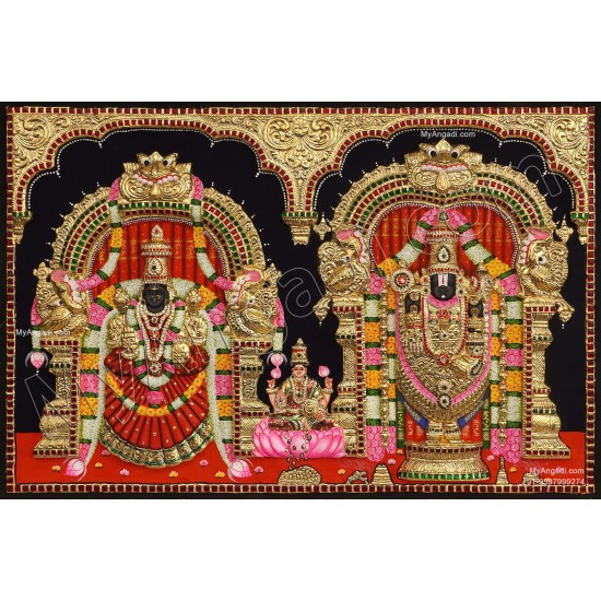 3D Balaji Thayaar  lakshmi Tanjore Painting
