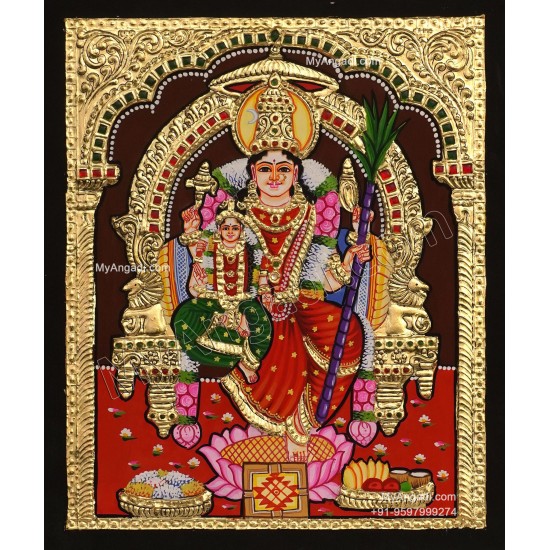 Lalitha Devi With Balambigai Tanjore Painting