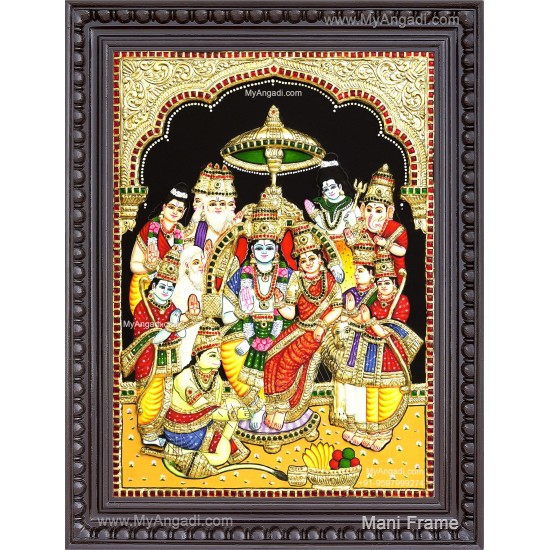 Ramar Pattabhisekam 3d Tanjore Painting Ramar Pattabhisekam 3d Tanjore Painting