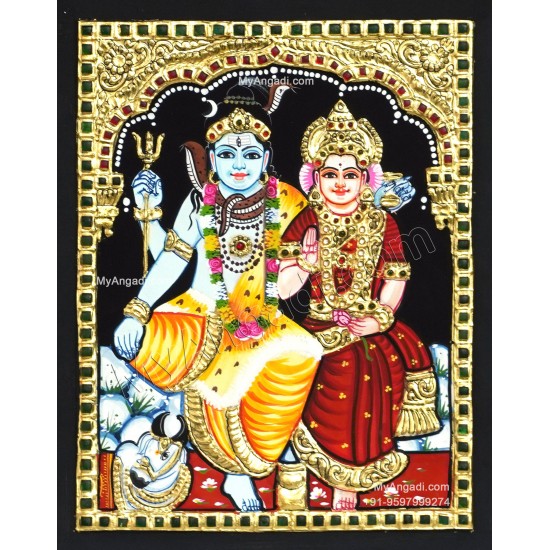 Shiva Paarvathi Tanjore Painting