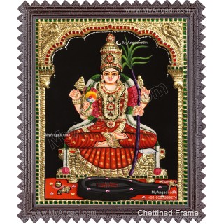 Kamatchi Amman 3D Tanjore Painting