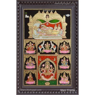 Ranganathar With Ashtalakshmi Tanjore Painting