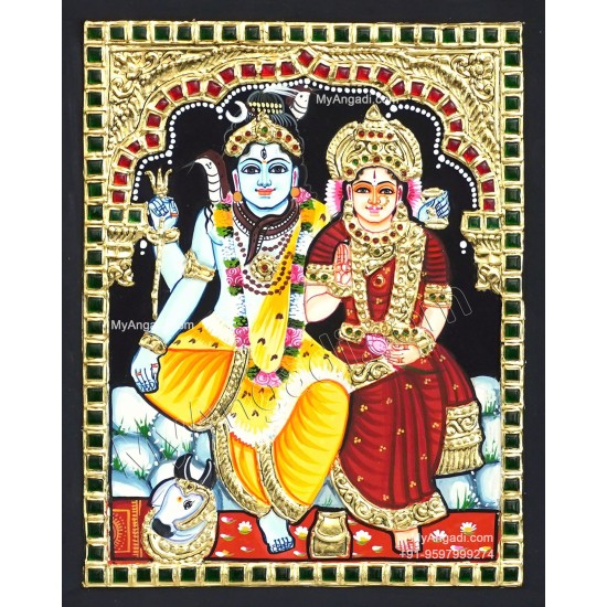 Shiva Parvathi Tanjore Painting