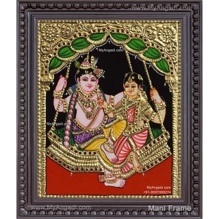 Swing Rukmani krishna tanjore painting