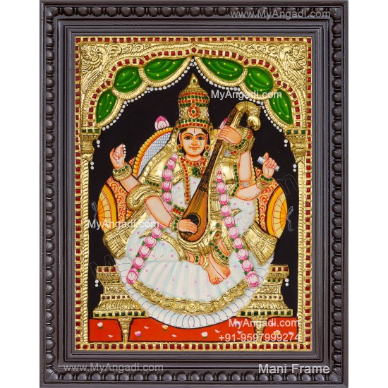 Saraswathi  3D Tanjore Painting