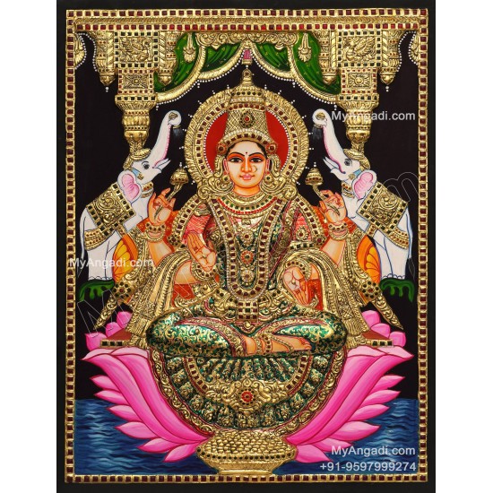Gajalakshmi Tanjore Painting