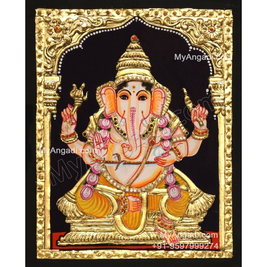 6 God - Ganesha, Lakshmi, Saraswathi, Balaji, Murugan,Kamatchi Tanjore Paintings