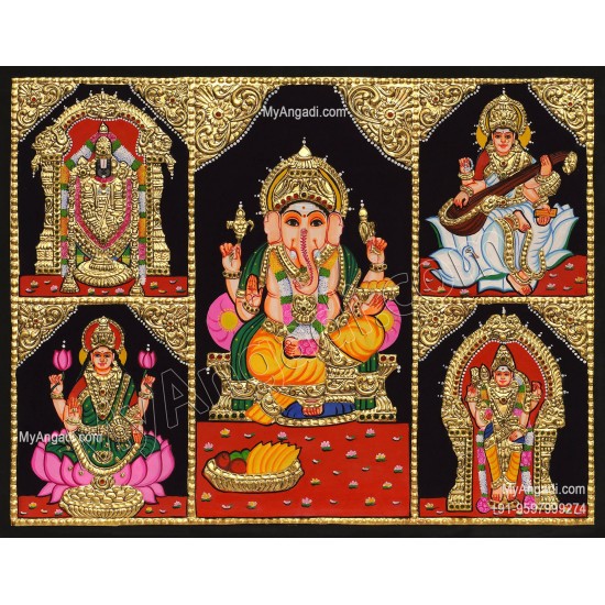 5 Panel Tanjore Painting