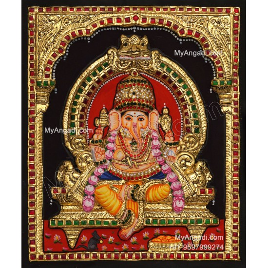 Ganesha 3d Tanjore Painting