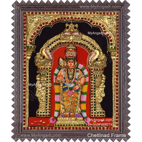 Murugan 3d Embossed Tanjore Painting