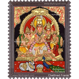 Shivan Family Tanjore Painting