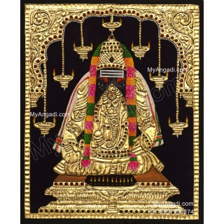 Pillaiyarpatti karpaga Vinayagar Tanjore Painting, Ganesha Tanjore Painting
