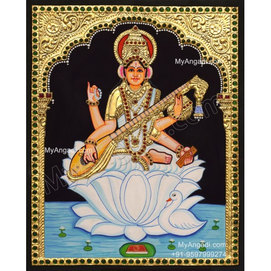 Saraswathi Tanjore Painting