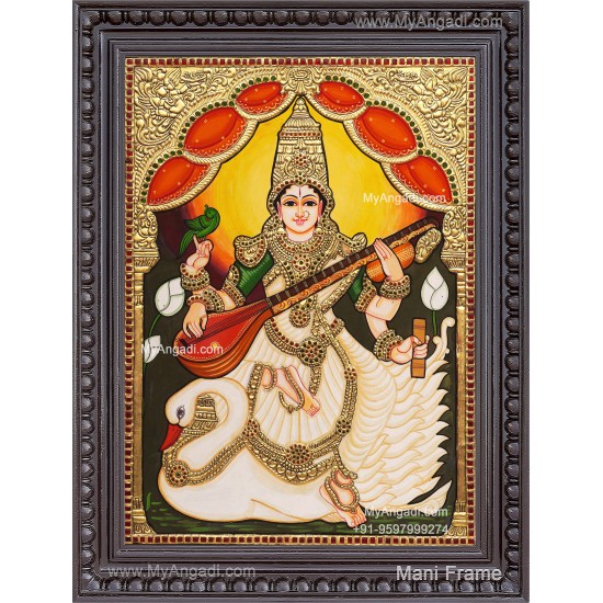 Saraswathi Devi Tanjore Painting