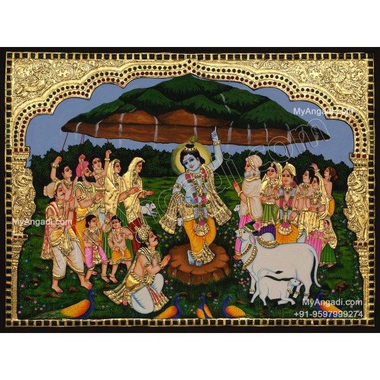 Govardhana Krishna Tanjore Painting