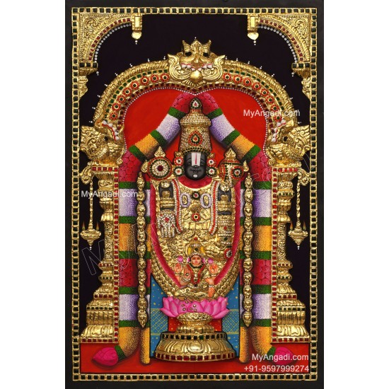 3D Balaji Lakshmi Tanjore Painting