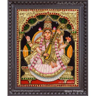 Saraswathi 3D Tanjore Painting