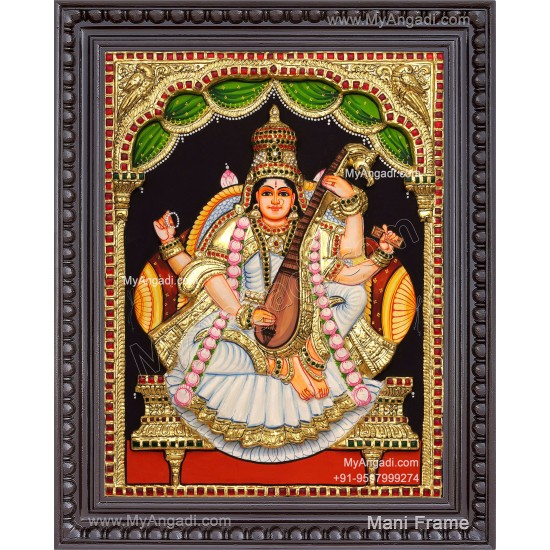 Saraswathi 3D Tanjore Painting
