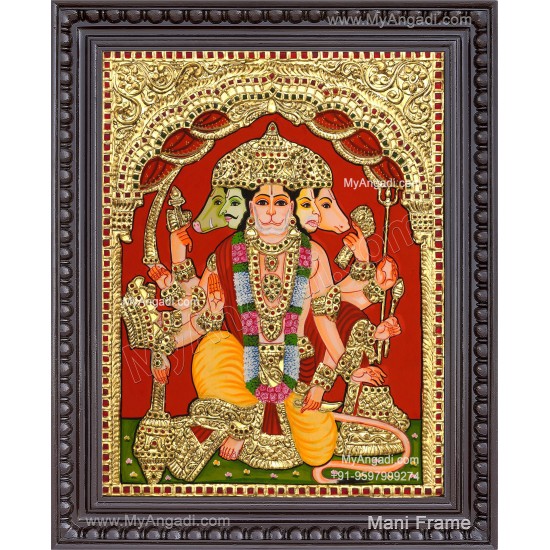 Panchamuga Hanuman Tanjore Painting