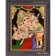 Parvathi Ganesha Murugan Tanjore Painting