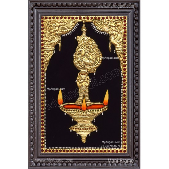 Vilakku Lamp Tanjore Painting