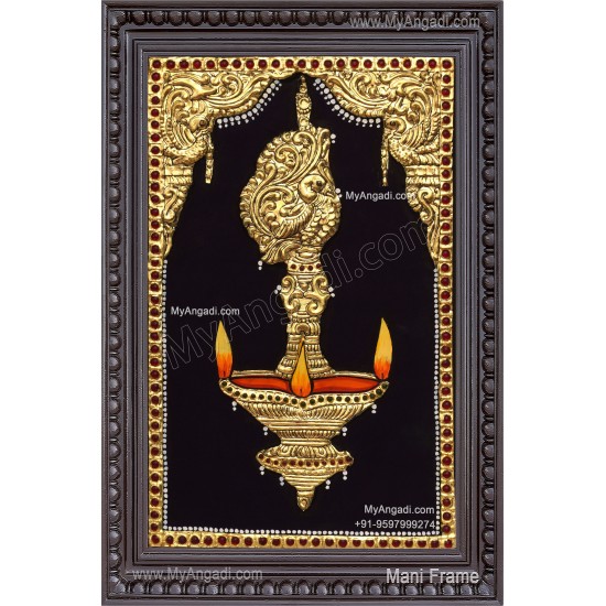 Vilakku Lamp Tanjore Painting