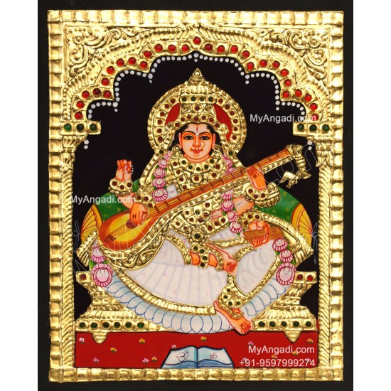 Saraswathi Devi Tanjore Painting