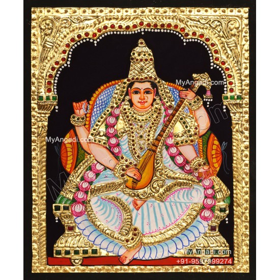 Saraswathi Tanjore Painting