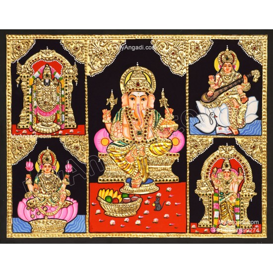 5 Panel  Tanjore Painting