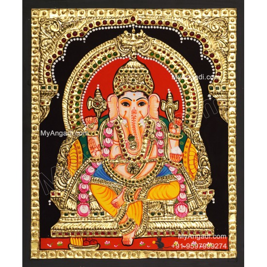 5 Set Ganesha Murugan Balaji Lakshmi Saraswathi Tanjore painting
