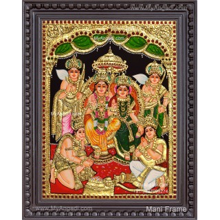 Ram Darbar - Ram with Sita, Hanuman, Lakshmanan  Tanjore Painting