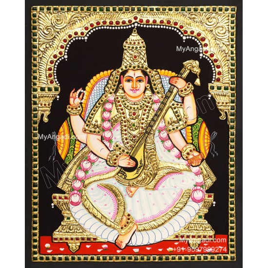 5 Set Ganesha Murugan Balaji Lakshmi Saraswathi Tanjore painting