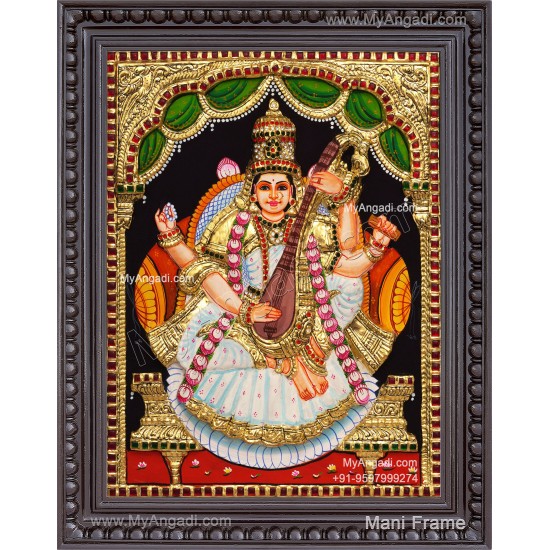 Saraswathi 3D Tanjore Painting