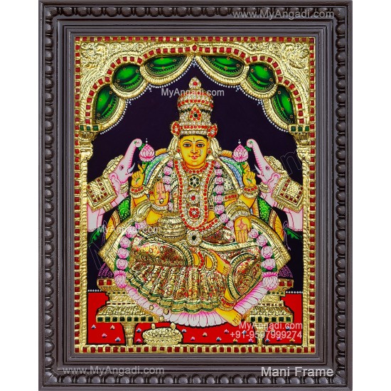 Gajalakshmi 3d Embossed Tanjore Painting