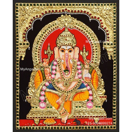 5 Set Ganesha Murugan Balaji Lakshmi Saraswathi Tanjore painting