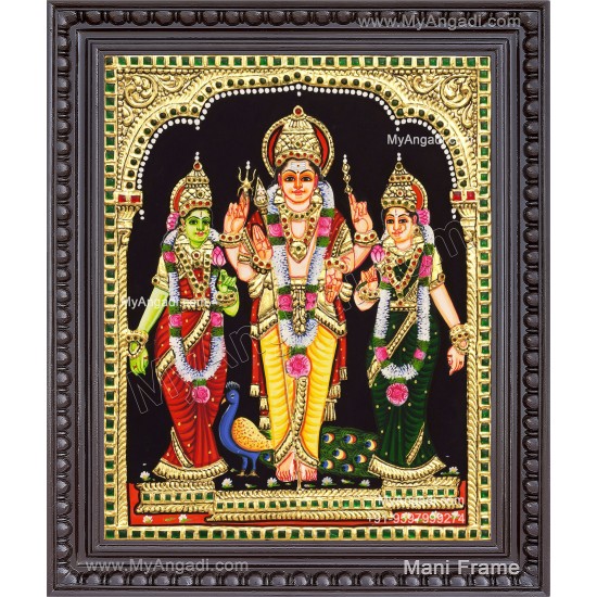 Murugar Valli Deivanai Tanjore Painting
