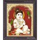 Butter Krishna with Parrot Tanjore Painting