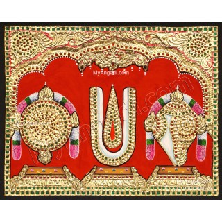 Naamam Shankh Chakram Tanjore Painting