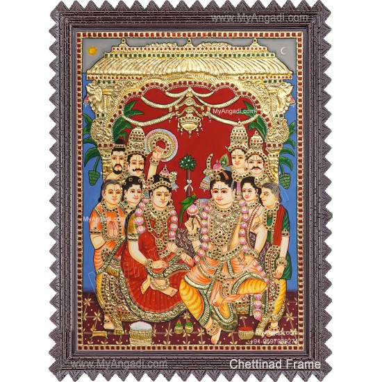 Krishna Rukmani Kalyanam Tanjore Painting