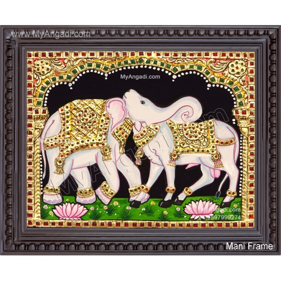 Airavateshwarar Temple Optical Illusion Cow Elephant Tanjore Painting