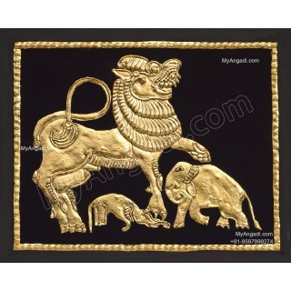 Simha Yazhi Tanjore Painting Simha Yazhi Tanjore Painting