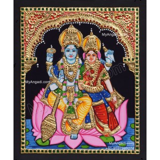 Vishnu Lakshmi Tanjore Painting