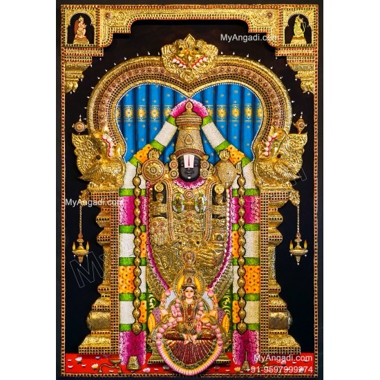 3D Balaji Lakshmi Tanjore Painting
