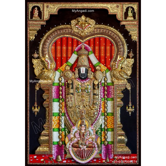 3D Balaji Lakshmi Tanjore Painting