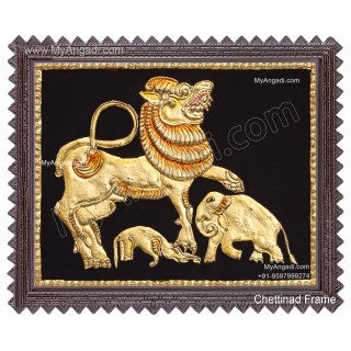 Simha Yazhi Tanjore Painting