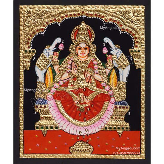 Gajalakshmi  Tanjore Painting