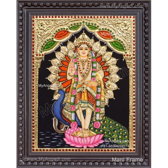 Peacock Murugar Tanjore Painting