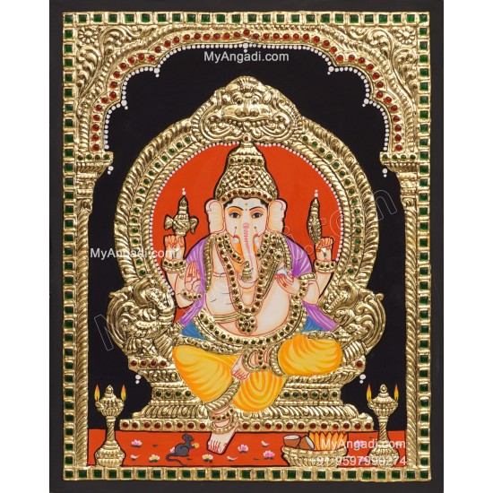 5 Set Ganesha Murugan Balaji Lakshmi Saraswathi Tanjore painting